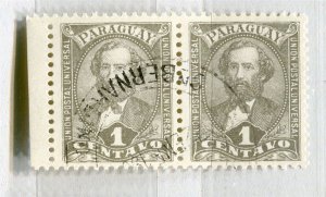 PARAGUAY; 1892 early President issue fine used 1c. pair