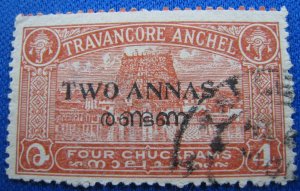 INDIA (Travencore-Cochin) 1939  - SCOTT # 5s  USED