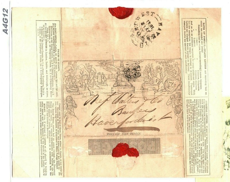 GB Wales MULREADY ADVERT Cover  1841 Agent ABERYSTWYTH MX CLERICAL MEDICAL A4G12