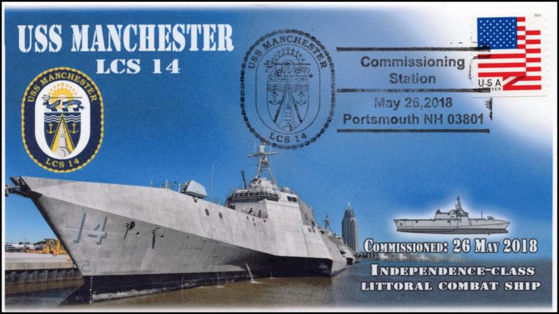 18-135, 2018, USS Manchester, LCS-14, Commissioning, Pictorial, Event Cover,