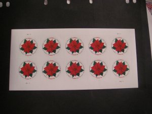 Scott 5311, Global Forever Poinsettia, 2018 date,  Sheet of 10 #B11111, MNH
