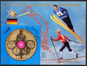 {Y082} Yemen 1970 Olympics Sapporo Winners Germany S/S imperf. MNH 18 Eur.