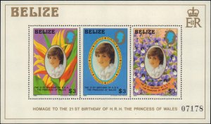 Belize #624, Complete Set, 1982, Royalty, Never Hinged