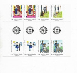 ARGENTINA 1989 POLICE WEEK SECURITY DRAWING 2 SETS WITH LABELS EMBLEM MINT MNH