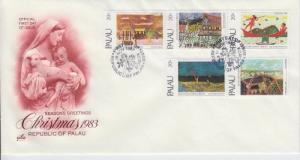 1983 Palau Christmas (Scott 28-32) Artcraft FDC 