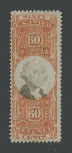 USA R142 - 60 cent 3rd Issue Revenue - Fine Used cut cancel