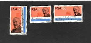 1973  RSA SC #395-97  C.J. Langenhoven Michael Barnett MNH stamps