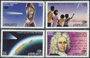 Vanuatu #422-425 Halley's Comet Postage Stamps 1986 Mint LH