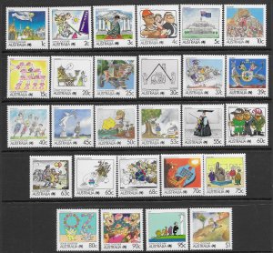 Australia  1053-87  1988  set 27  fvf mint nh