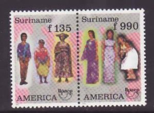 Surinam-Sc#1057a- id8-unused NH set-Traditional costumes-1996-