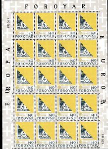 Faroe Islands 1979 Europa Issue Sheets of Twenty(20) Scott 43-4 Stamps on Stamps