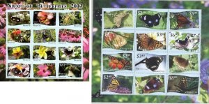 Niufo Ou #287 and the 2013 sheet - TWO BUTTERFLY SHEETS - FACE $90.00