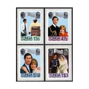 Tonga 485-488.MNH.Michel 786-789. Royal wedding 1981.Prince Charles,Lady Diana. 