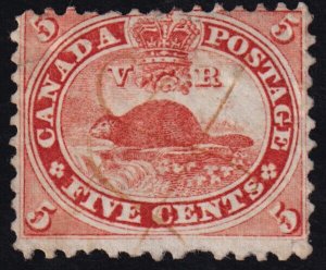 Canada Scott 15 (1859) Used G, CV $37.50 C