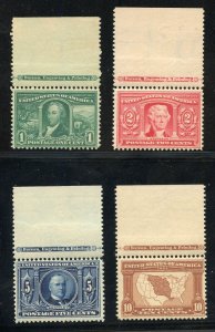 UNITED STATES  1904 SCOTT #323/24 & 326/27 LOUISIANA PURCHASE  F/VF MINT NH