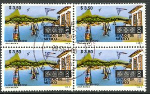 MEXICO 1996-99 3.50p SAILBOATS Tourism Issue BLOCK OF 4 Sc 1970 VFU