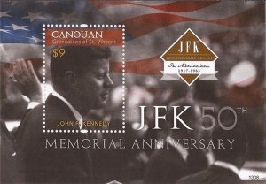 St Vincent - 2013 John F. Kennedy - Stamp Souvenir Sheet - 19J-056