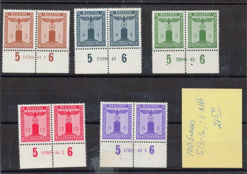 GERMANY  S13-16, S18   MNH  NUMBERED PAIRS  HAN