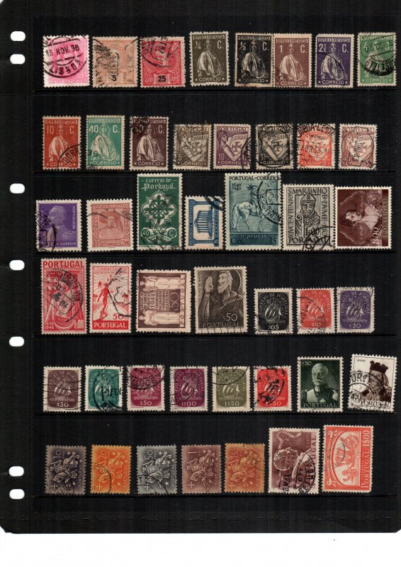 Portugal   hinged and used  lot of 42