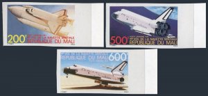 Mali C430-C432 imperf, MNH. Michel 872B-874B. Columbia Space Shuttle, 1981.