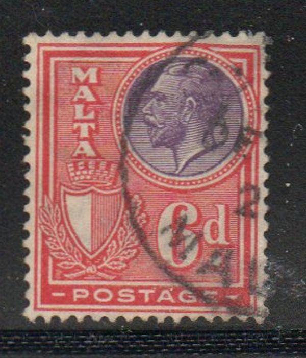 Malta Sc 140 1926 6d red & violet G V stamp used