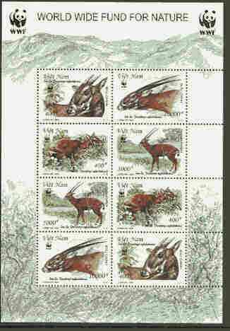 Vietnam 2000 WWF - Antelope sheetlet containing two sets ...