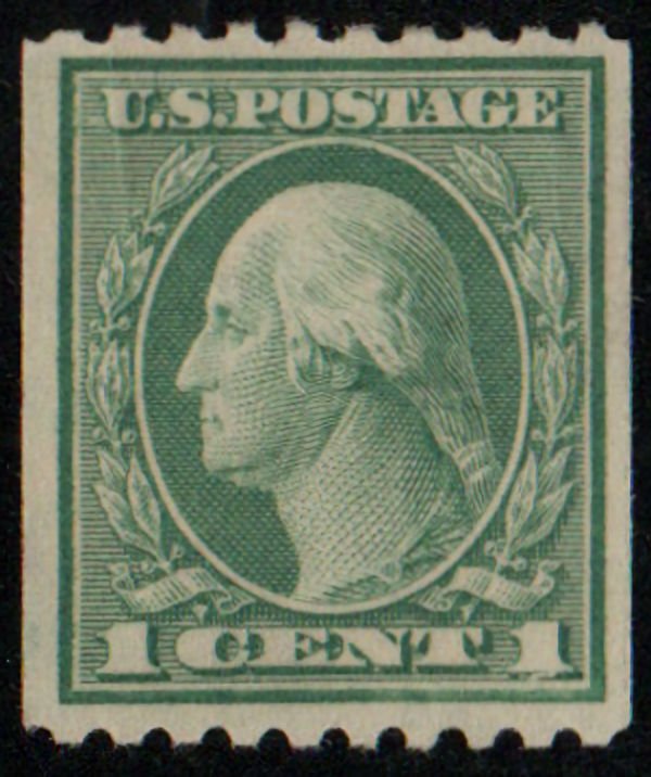 US #448 1c Washington Coil, VF mint hinged, great color