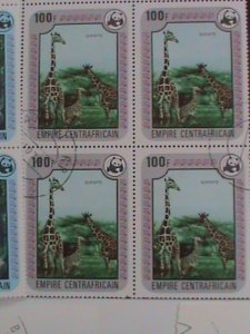 CENTRAL AFRICAN STAMP:1978- SC#323-8- ENDANGER ANIMALS-WWF- BLOCK OF 4 SETS