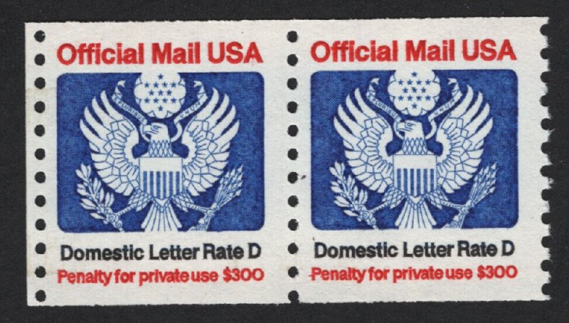 United States MINT Scott Number O139  COIL PAIR  MNH  VF  #B2  - BARNEYS