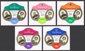 Tonga 238-242,C68-C72,MNH.Michel 304-313. British and Tongan Royal Families,1970