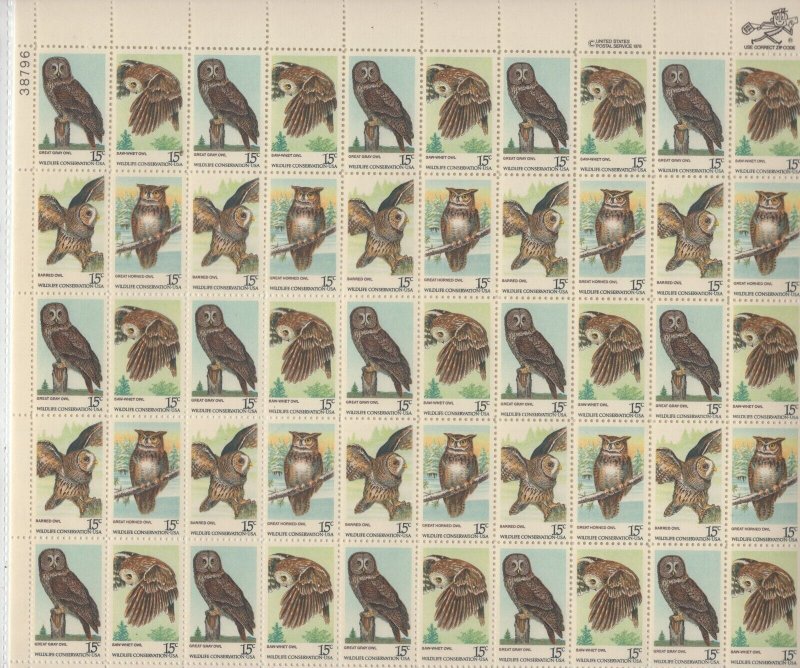 Scott 1760 - 1763 - Wildlife Conservation. Sheet of 50.  MNH. OG.  #02 1760sh50 