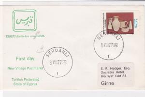 turkish cyprus serdarli first day stamps cover ref 21163