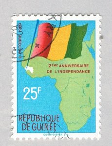 Guinea 203 Used Flag and Map 1960 (BP57417)