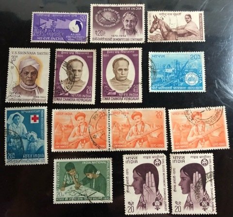 India Scott#518-522, 524, 527-528, 530, 532 F/VF Used Cat. $3.40+