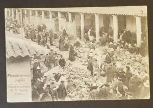 1907 Bogota Columbia to Haiti Plaza de Mercado RPPC Real Picture Postcard Cover