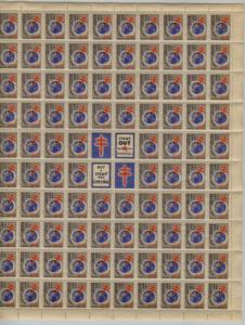 China Christmas Seals #3 Issue - Slogan Sheet - 1940