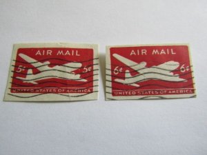 US Stamps-History,Envelopes Stamps Cut/out, set of 2 Stamps used, Mix Conditions