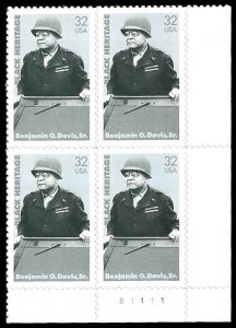 PCBstamps   US #3121 PB $1.28(4x32c)Benjamin O. Davis Sr., MNH, (PB-4)