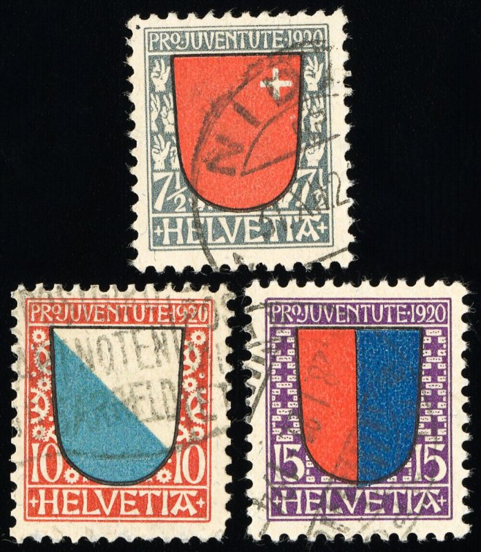 Switzerland Stamps # B15-17 Used VF Scott Value $30.00