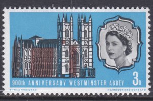 1966 Sg687 Westminster Abbey 3d Left shift of brown UNMOUNTED MINT [SN]