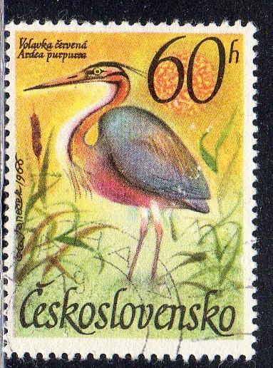 Czechoslovakia 1449 - Used-NH - Purple Heron