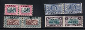 S. W. Africa Scott #'s B5 - B8 Set F-VF OG lightly hinged cv $ 109 ! see pic !