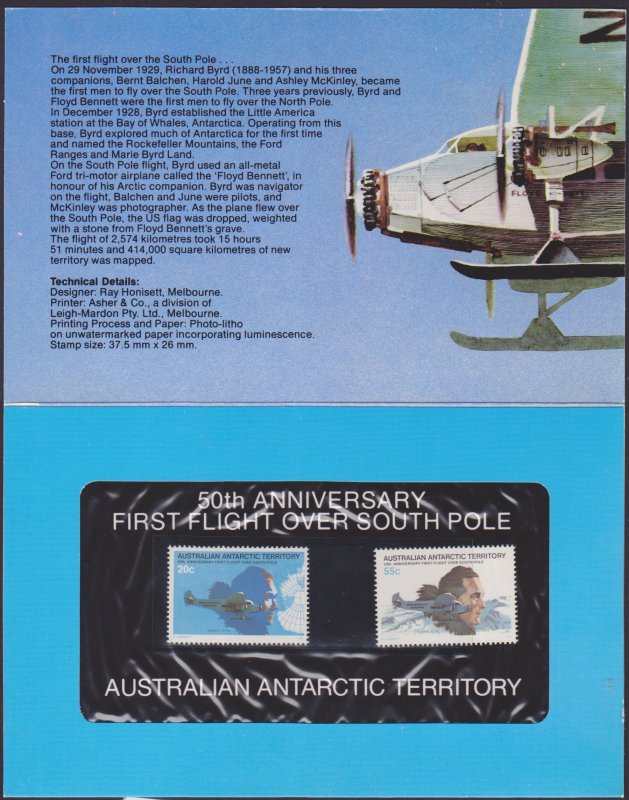 AUSTRALIA ANTARCTICA - 1979 50th Anniversary Of First Flight Over South Pole