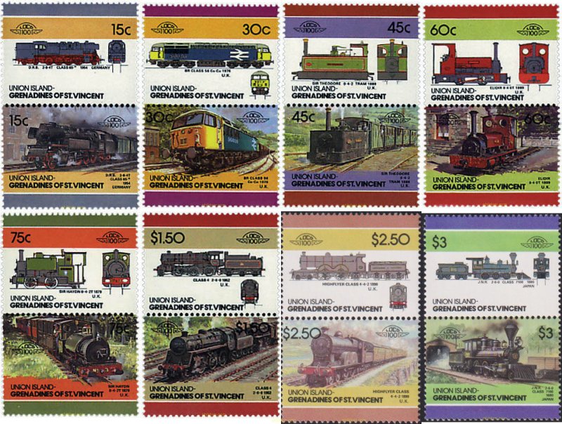 5901 MNH SAN VICENTE GRANADINAS. UNION ISLAND 1986 LOCOMOTORAS