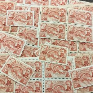 {BJ Stamps}  964   Oregon Territory   100 count  3¢ mint stamps.   In 1948.