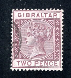 Gibraltar #12, VF, Used, 2p brown violet, CV $36.00   .....   2440013