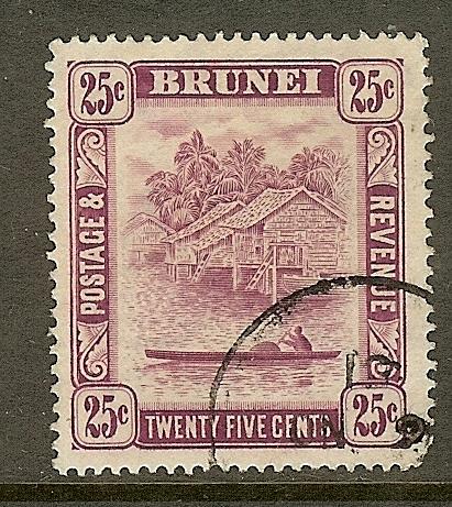 Brunei, Scott #70a, 25c Brunei River, Wmk 4, Used