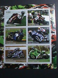 TAJIKISTAN 2001  MOTORCYCLES RACE: MNH SHEET VERY FINE -WE SHIP TO WORLD WIDE.