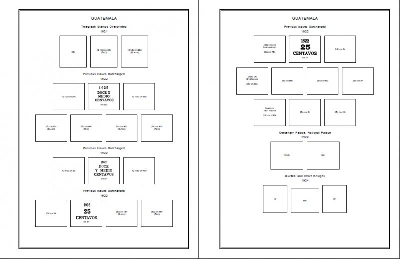 PRINTED GUATEMALA 1871-2010 STAMP ALBUM PAGES (179 pages)