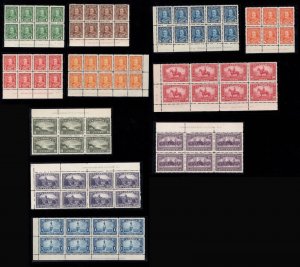 MOMEN: CANADA STAMPS 1935 SC #217-227 PLATE BLOCKS MINT OG NH XF LOT #69126*